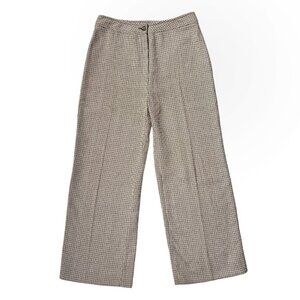70s Vintage Highwaisted Wideleg Wool Blend Trousers Pants Plaid Boho Preppy.